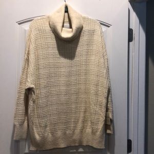 Lucky Brand cream cowl neck sweater